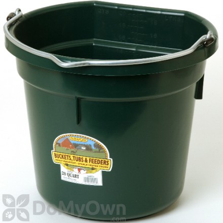 Little Giant Duraflex Flat-Back Plastic Bucket 20 qt. Green