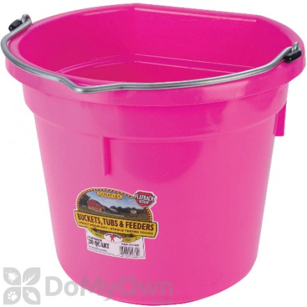 Little Giant Duraflex Flat-Back Plastic Bucket 20 qt. Hot Pink