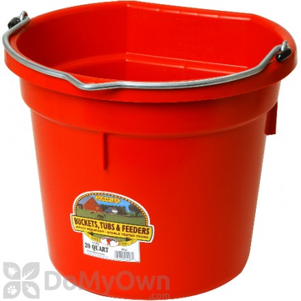 Little Giant Duraflex Flat-Back Plastic Bucket 20 qt. Red