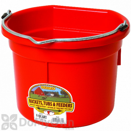 Little Giant Duraflex Flat-Back Plastic Bucket 8 qt. Red