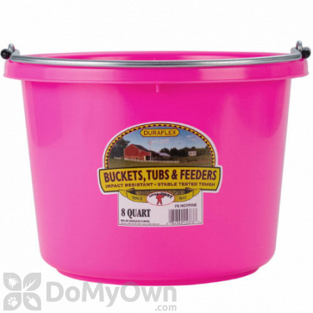 Little Giant Duraflex Round Plastic Bucket 8 qt. Hot Pink