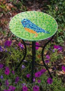 Evergreen Enterprises Bluebird Mosaic Bird Bath with Stand 13 in. (2GB223)