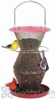 No / No Feeder Red and Brass 3 Tier Standard Bird Feeder 10.6 in. (RB300334)