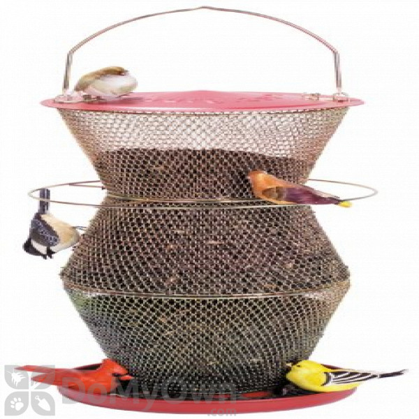 No / No Feeder Red and Brass 3 Tier Super Bird Feeder 18 in. (RB