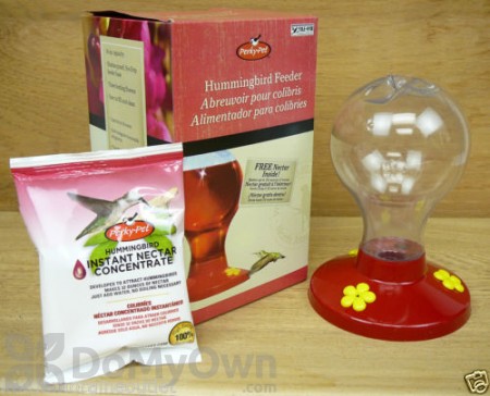 Perky Pet Plastic Hummingbird Feeder with Free Instant Nectar Concentrate 16 oz. (216)