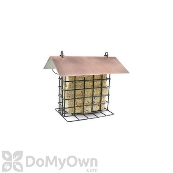 PineBush Metal Suet Bird Feeder with Brushed Cooper Roof (07507)
