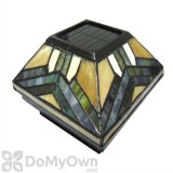Pine Top Solar Stained Glass Fence Light With 2 Adapters 