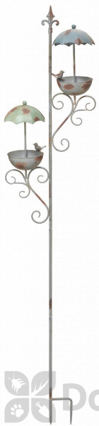 Regal Art and Gift Rustic Double Umbrella Bird Feeder with Stake