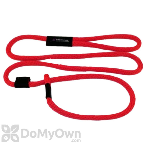 Soft Lines Dog Slip Leash 3 / 8\" Diameter x 6\' Red