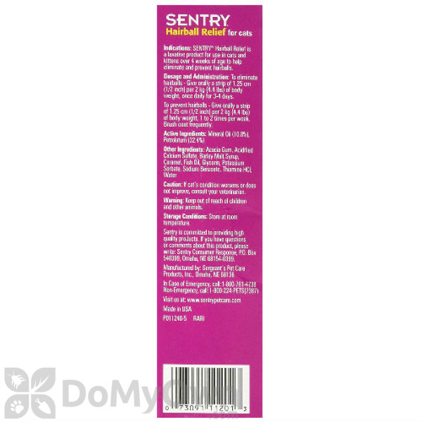 sentry hairball relief fish flavor