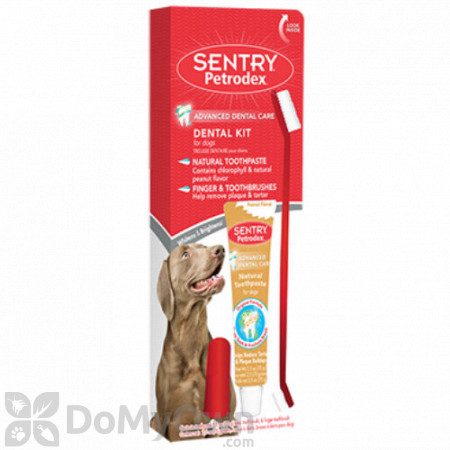 Sentry Petrodex Dental Care Kit for Dogs with Peanut Flavor Toothpaste