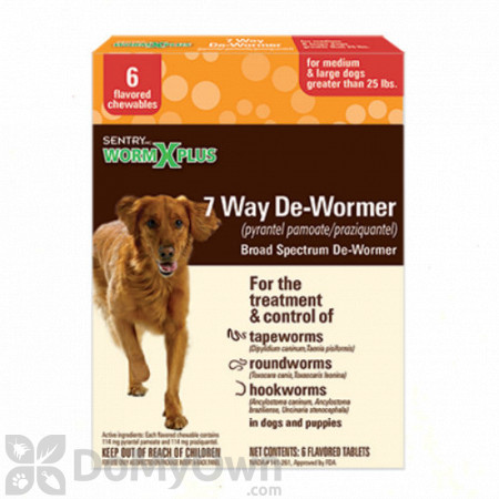Sentry HC Worm X Plus 7 Way De-Wormer for Medium and Large Dogs - box (6 count)