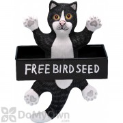 Songbird Essentials Dangling Black and White Cat Square Metal Tray Bird Feeder (SE3870132)