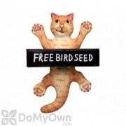 Songbird Essentials Dangling Orange Tabby Cat Square Metal Tray Bird Feeder (SE3870133)