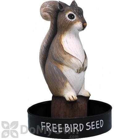 Songbird Essentials Sitting Squirrel Round Metal Tray Bird Feeder (SE3870234)