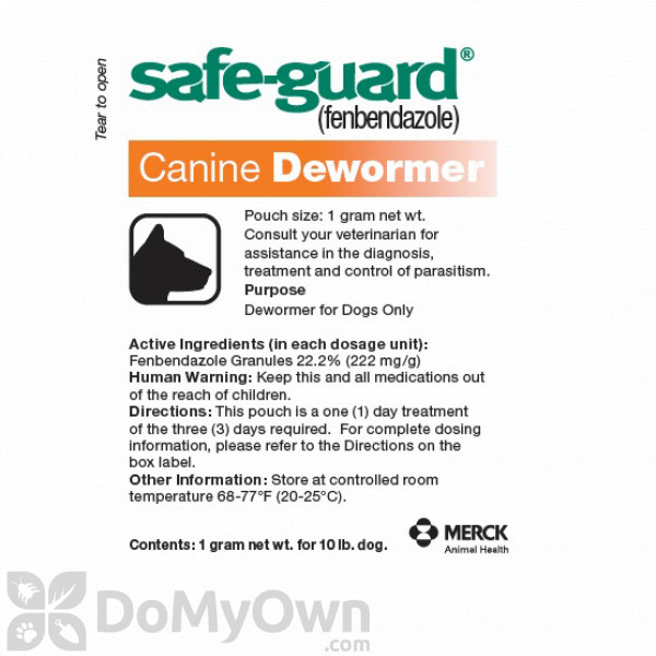 Safeguard dose for outlet puppies