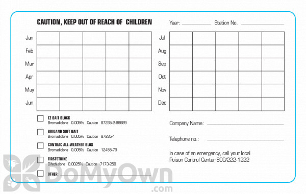 Rodent Bait Station Maintenance Labels