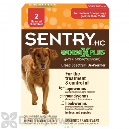 Sentry HC Worm X Plus 7 Way De-Wormer for Medium and Large Dogs