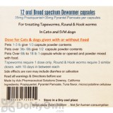 Oral Broad Spectrum Dewormer for Cats and Small Dogs 12 Count