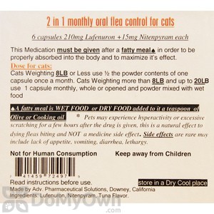 2 in 1 Monthly Oral Flea Control Capsules for Cats