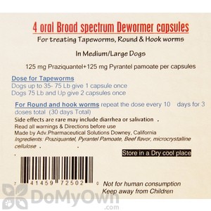Oral Broad Spectrum Dewormer for Medium and Large Dogs